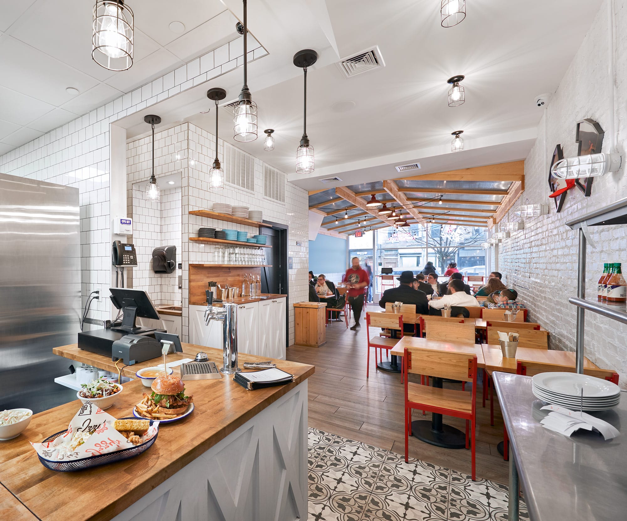Interior of a designed restaurant in Brooklyn