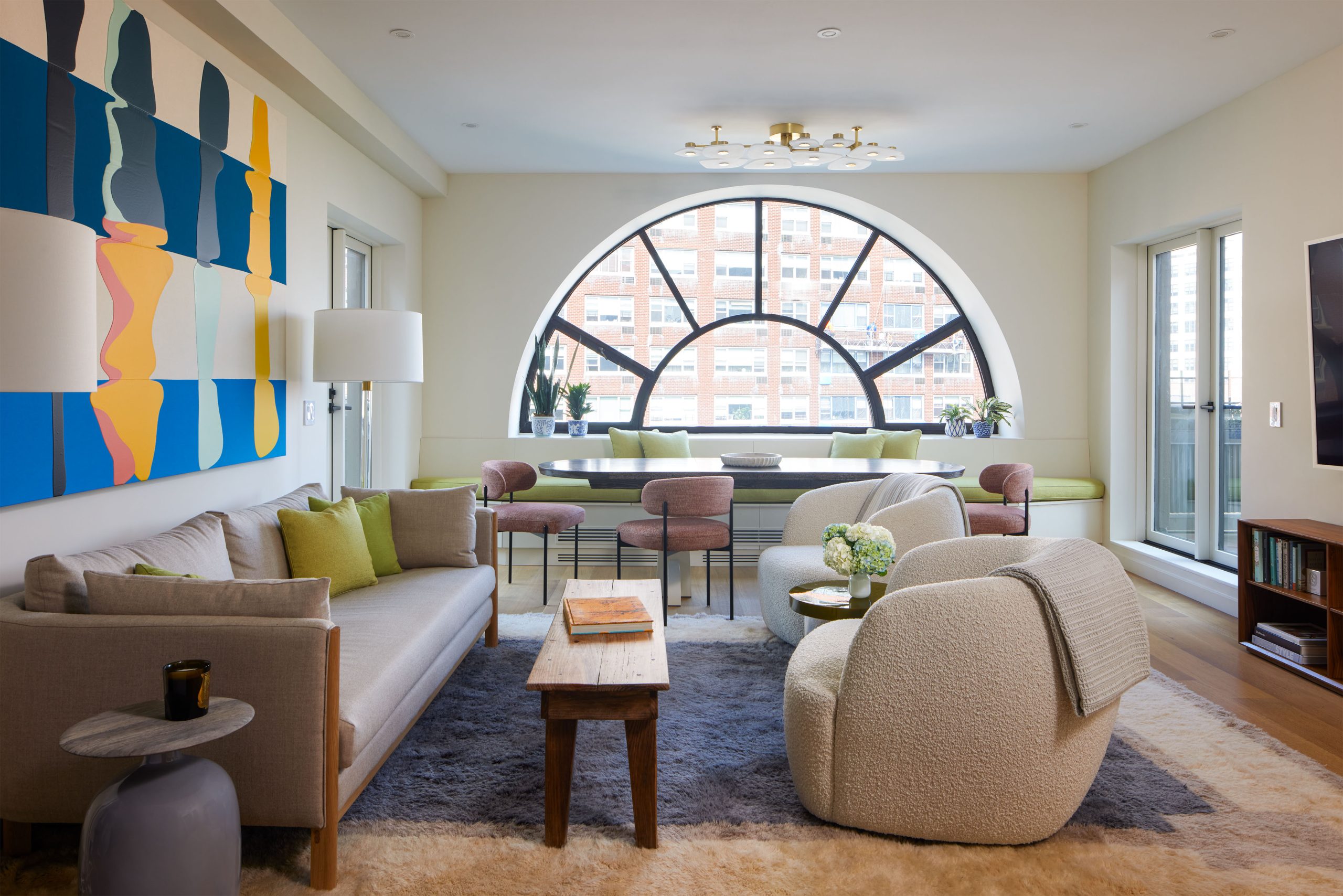 A sunlit modern living space with a private terrace, designed by TNB Architecture in Soho, New York