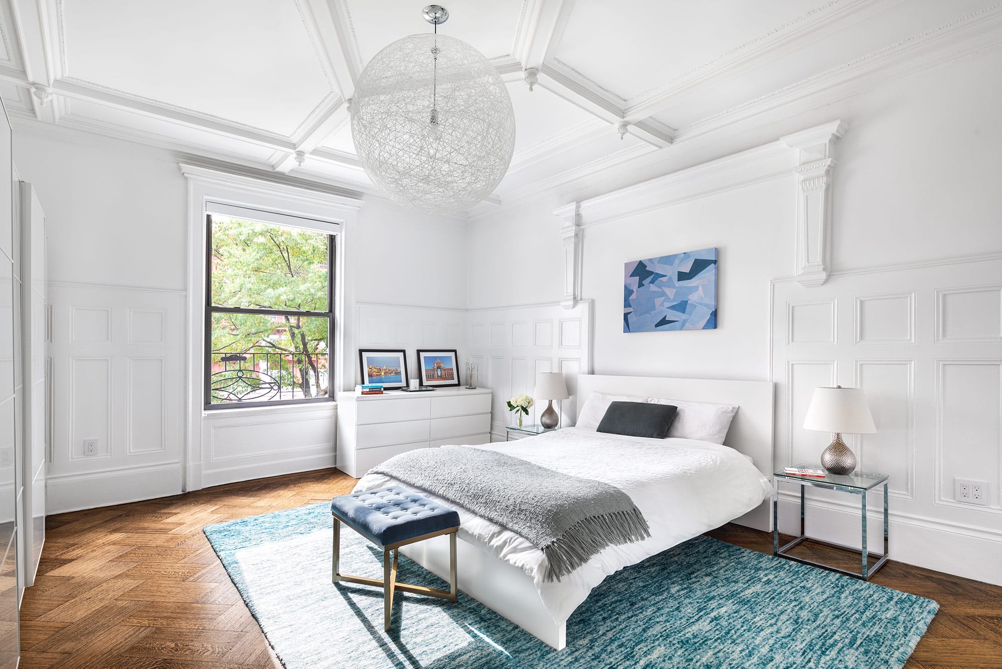 A serene modern bedroom on the Upper West Side